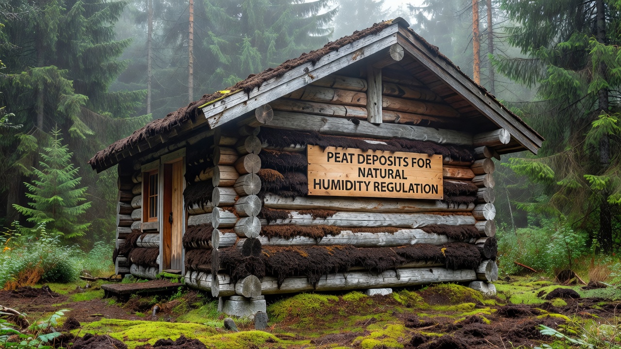 Peat Deposits in Remote Log Structures for Natural Humidity Regulation